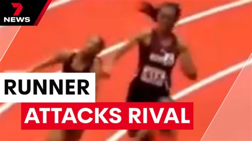Runner attacks rival with relay baton mid-race