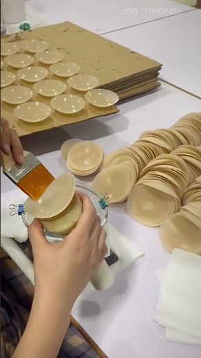 How Chest Stickers Are Made: Manual Glue Brushing Process