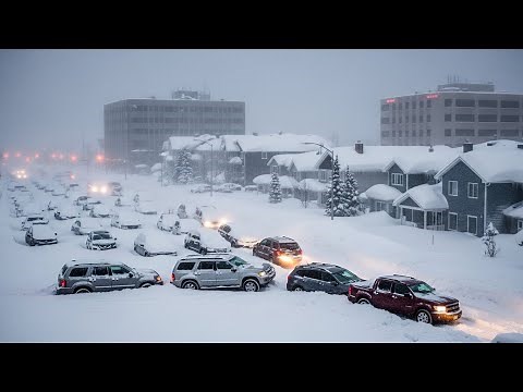 Chaos In Alaska Today! Extreme 6.8 Inch Snow Storm Buried Homes, Cars in Anchorage