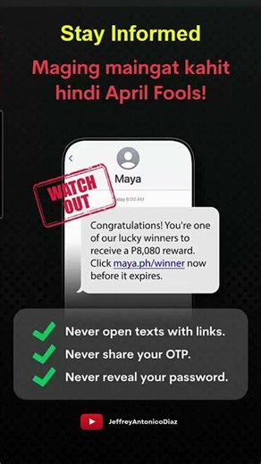 Scam Alert Reminder from MAYA Digital Bank