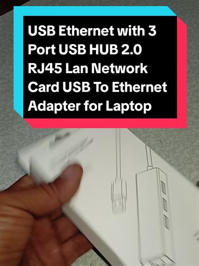 USB Ethernet with 3 Port USB HUB 2.0 RJ45 Lan Network Card USB To Ethernet Adapter for Laptop #tiktokshop #tiktokcreator #foryou #adaptor #usbhub