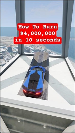 Destroying $4,000,000 Bugatti from Skyscraper #beamngdrive