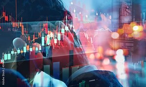 Video of a Businessman analyzing stock market crash, financial data with moving charts displaying severe market decline