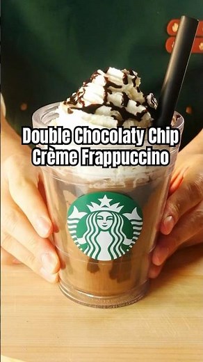 ミキサーなしでスタバ風ダークモカチップフラペチーノの作り方 Double Chocolaty Chip Crème Frappuccino copycat recipe🥤 #簡単レシピ