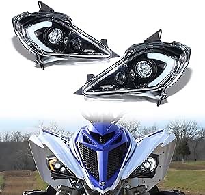 LED Headlight for Raptor 700, Front Head Lights Head Lamp with High Low Beam DRL Turn Signal Light for Yamaha YFZ 450 450R 450X Wolverine 350 450 Raptor 250 350 700 2006-2024 Accessories