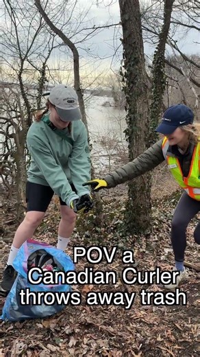 POV a Canadian curler throws away trash