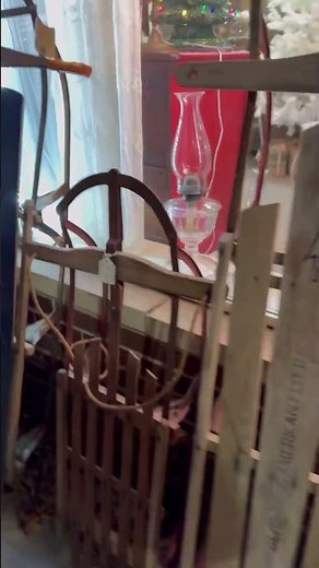 Anyone else love antique sleds! #ohio #oldthings #antique