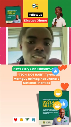 Discuss Ghana on Instagram: "Tyrone Iras Marhguy, the Computer Engineering student who famously challenged Achimota School’s dreadlock ban, has called for a radical shift in Ghana’s national discourse. In a recent interview, he argued that the country should prioritize technological advancement over "superficial" debates about student grooming."