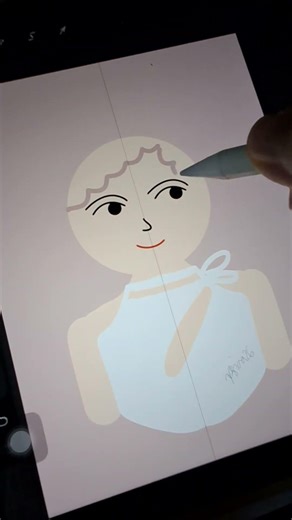 Drawing Cartoon Character🩵 #drawwithme #procreate #drawing #illustration #cartoonillustration #short