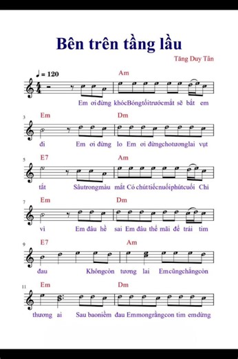 Sheet nhạc Bên Trên Tầng Lầu