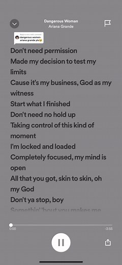 Replying to @mxrc.nxel dangerous woman - ariana grande #fullsong #fullsongs #popular #songs #arianagrande #dangerouswoman