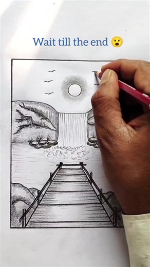 Beautiful Scenery Drawing with Pencil Techniques