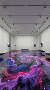 Art Gallery Transformation: Cosmic Nebula 3D Epoxy Floor #diytransformation #epoxyfloors