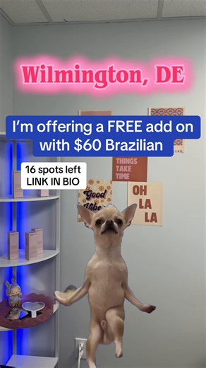 For all Guest new and returning. $60 Brazilian with one free add on (stomach strip, inner thigh, or underarm) Started with 20 slots now we are down to 16! Book while you can 💕🧚‍♀️ #delawarewaxer #debrazilianwax #delawarebrazilianwax #dewaxer
