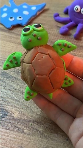 Air Dry Clay Turtle Tutorial | Easy Plasticine Idea | How to Make Simple Clay Crafts #clay #easy
