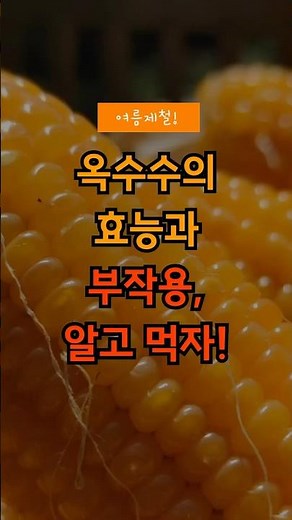 옥수수의 효능과 부작용, 알고 먹자! 이렇게 먹어야 더 좋다! 항산화물질 루테인 다이어트식품-건강관리방법
