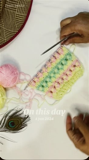 beautiful knitting work with multiple colours #easyknitting #crochetcrosai