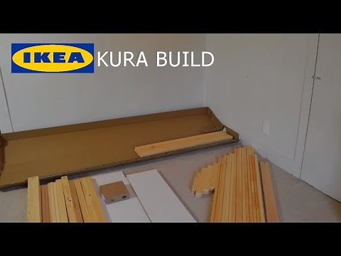 Putting Together the Kura IKEA Reversible Bed Assembly Upside Down 1 Man