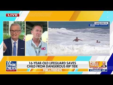 American Lifeguard Praises Heroic Teenage Lifeguard Following Dramatic Rescue | Fox & Friends