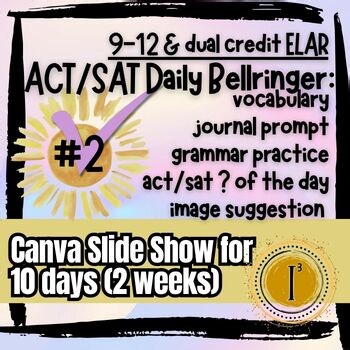 Daily Bell Ringer Journal ACT SAT Prep Vocab High School English Warm Up vol 2