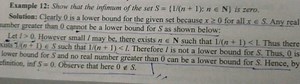 Example 12: Show that the infimum of the set S=\{1 /(n 1): n \i... | Filo