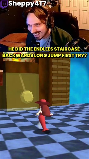 HE DID ENDLESS STAIRCASE BACKWARD LONG JUMP FIRST TRY? #smallstreamer #gaming #supermario64 #mario