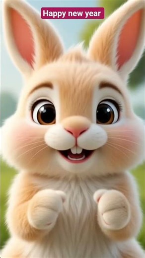 cute bunny wishing happy new year😍🥰