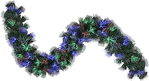 Northlight 9' Multi-Function Color Changing Fiber Optic Artificial Pine Christmas Garland