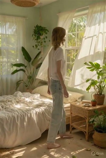 Airy White Bedroom with Elegant Lady 🌿✨ Calm Aesthetic Reel #Aesthetic #Bedroom #Relaxing