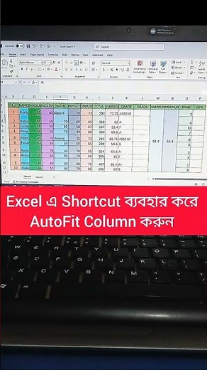 AutoFit Column using keyboard shortcut in Excel #excel #tips #computer