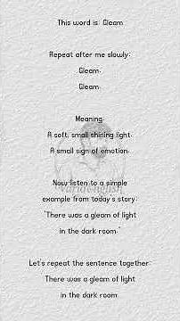 🎙 Word of the Day: “Gleam” #dailyenglish #englishforbeginners #learnenglish #varioenglish