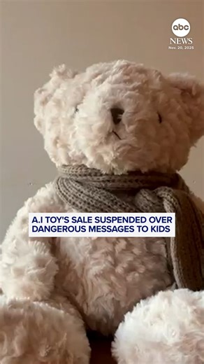 Sales of an A.I. toy bear have been suspended after researchers found that the bear openly discussed sexually explicit and dangerous content with children. https://abcnews.visitlink.me/iCJzbD | ABC News