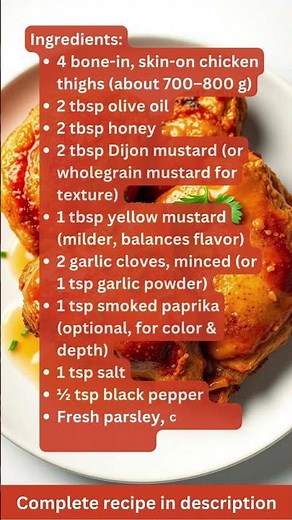 Air Fryer Honey Mustard Chicken Thighs Recipe by What Shall I Cook