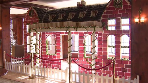 Skytop Lodge unveils annual life-sized gingerbread house with old-time Christmas theme