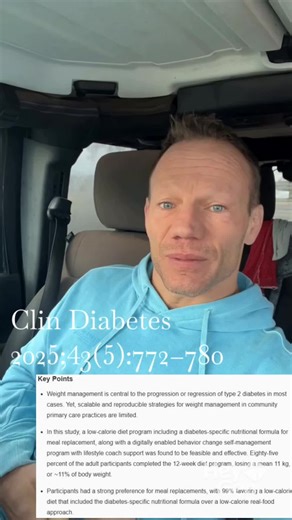 Dr. Karl Nadolsky on Instagram: "Some of the best data we have for diet and weight loss with benefits in diabetes comes from using meal replacement protein shakes. The shake in this trial is far from what I’d suggest to patients and was still beneficial. Clin Diabetes 2025;43(5):772–780 #weightloss #diabetes"