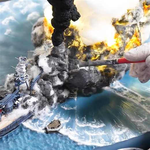 774K views · 15K reactions | Making a USS Arizona battleship explosion diorama | Crafty School | Facebook