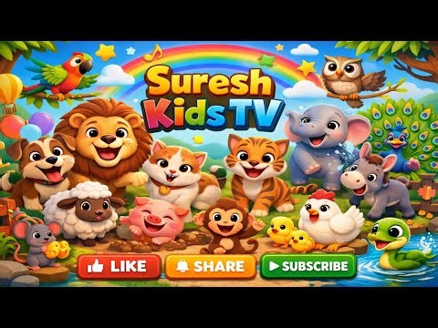 25 Animals & Sounds Hindi Rhyme | Suresh Kids TV