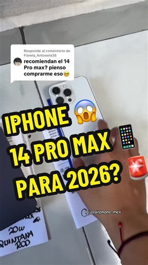 Te comprarías un iPhone 14 Pro Max para este 2026? 📱 Insta: @airphone_mex 💵
