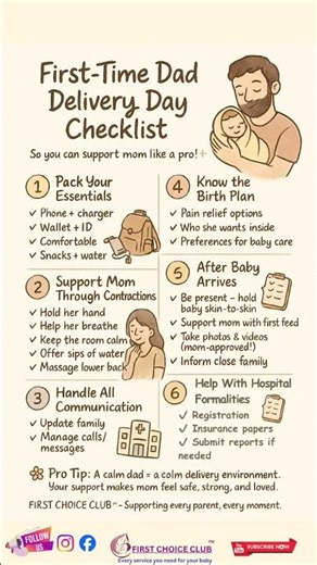 First time dad delivery day checklist!