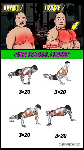 Bodyweight chest exercise |Cobra Chest Workout | 30 Sec Me Chest Open 🔥#shortsfeed #chestexercises