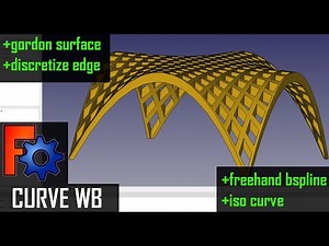 Freecad Curve WB - Using Freehand Bspline, Discretize Edge and Gordon Surface to create a table.