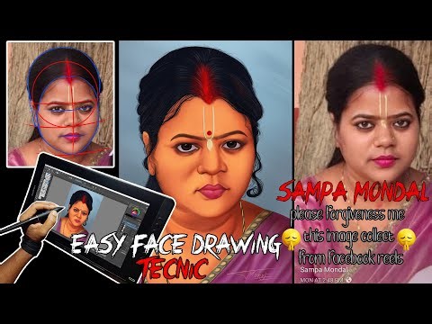 easy face drawing || krita || tutorial