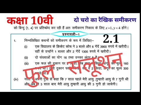 कक्षा 10वी दो चरो का रैखिक समीकरण, class 10 maths, linear equations in two variable, full solution
