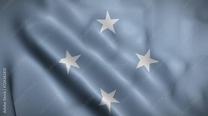 Federated States of Micronesia waving flag, Flag of Federated States of Micronesia Animation, Micronesian Flag Closeup, 4k Micronesian Flag Waving Animation Stock Video