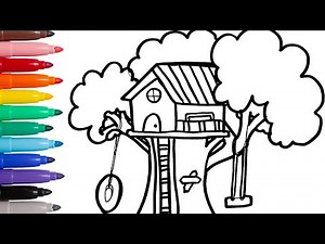 How to Draw a Treehouse – Step-by-Step Drawing for Kids 🌳🏡✨