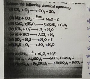 Balance the following chemical equations:CS₂   O₂ → CO₂   SO₂... | Filo