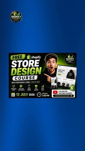 Shopify Store Design Course For Free In 2026🔥#shopify #dropshipping #store #design #viral #foryou