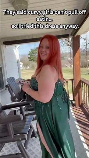 They Said Curvy Girls Cannot Wear Satin Formal Dress Size 16 Plus Size Try On