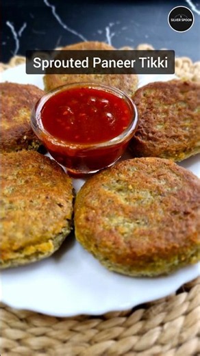 High Protein Sprouts Paneer Tikki Recipe #highprotein #sprouts #paneertikki #shorts #shortsfeed