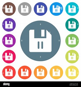 File pause flat white icons on round color backgrounds. 17 background color variations are included Stock Vector Image & Art - Alamy